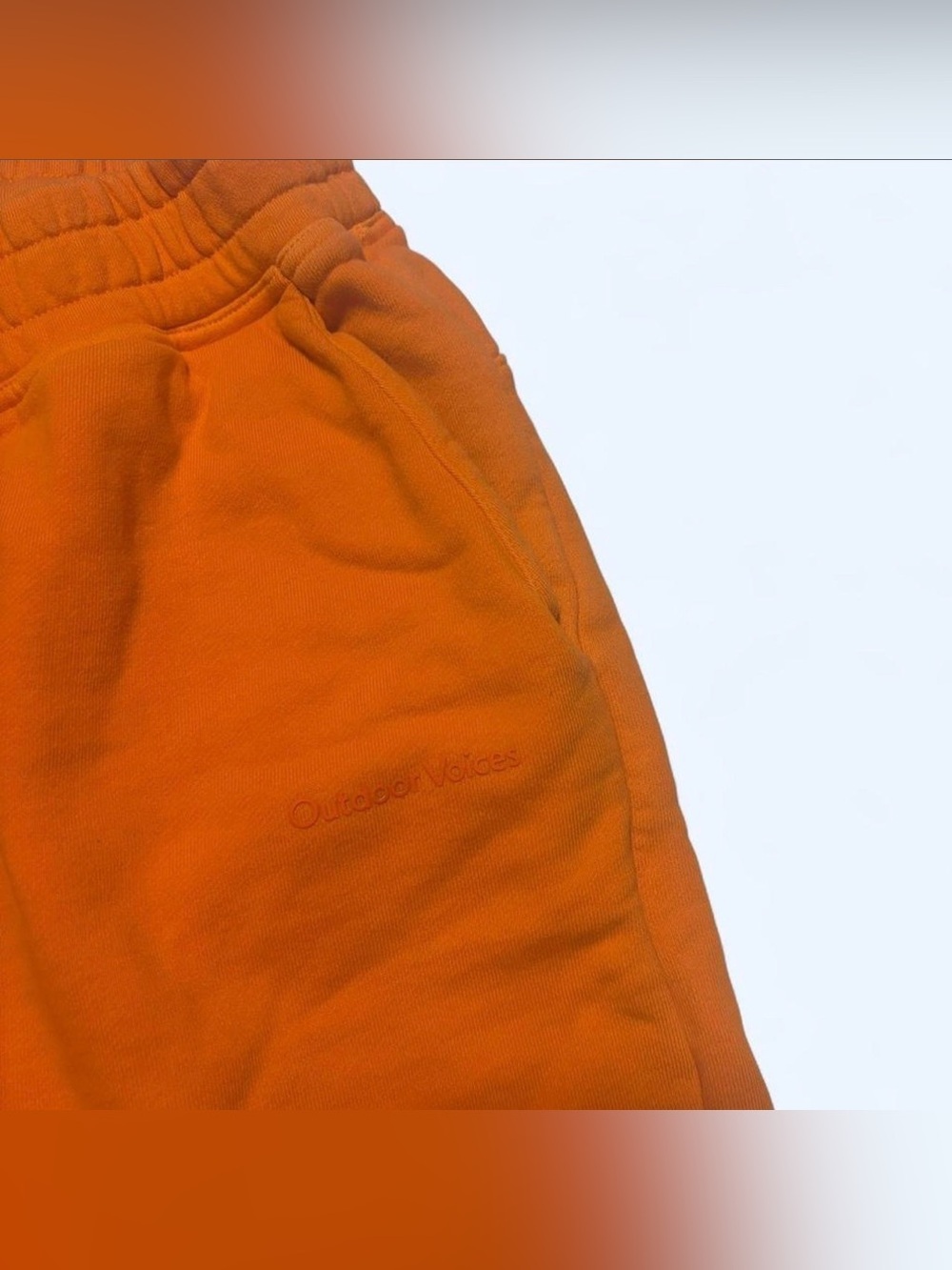 Outdoor Voices Nimbus Jogger Sweatpants XS Orange High Rise Fleece Athleisure - Picture 3 of 5